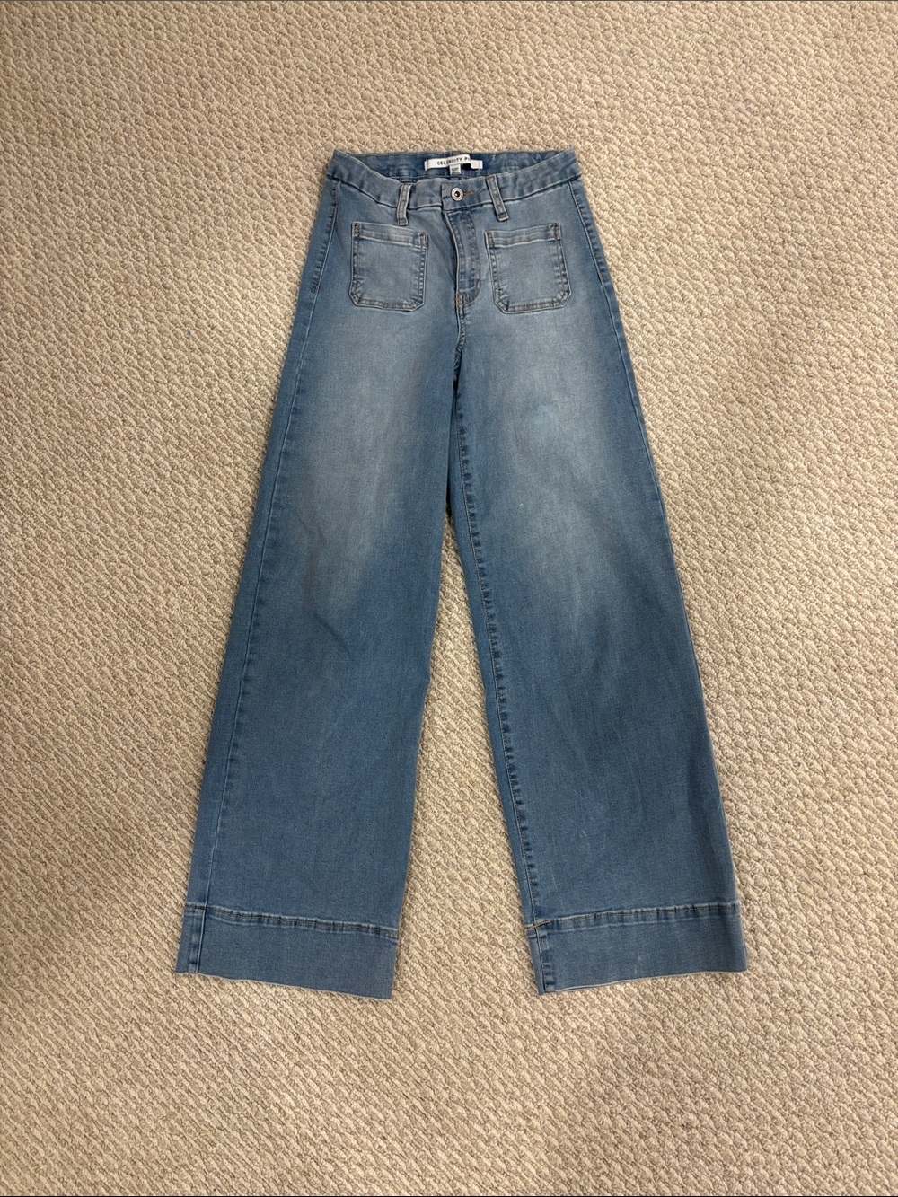 Celebrity Pink Wide Leg Light Blue Denim Jeans